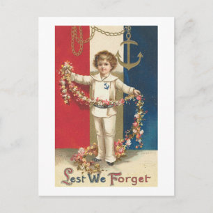 Damit wir nicht vergessen Vintage Americana Postkarte