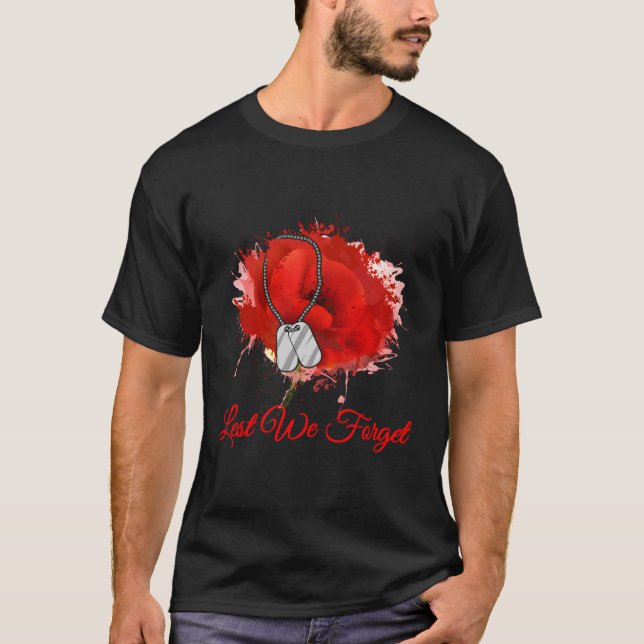 Damit wir Red Poppy Blume Veterans Memorial verges T-Shirt (Vorderseite)