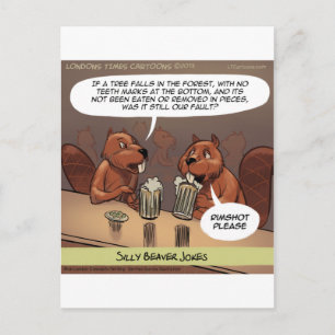 Dämliche Biber Witze Lustiger Cartoon Postkarte