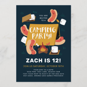 Dämliche Campingparty Einladung