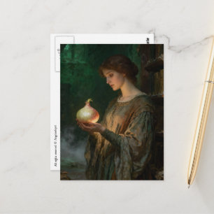 Dämliche Dame von Shallot-Parodie Frau große Zwieb Postkarte