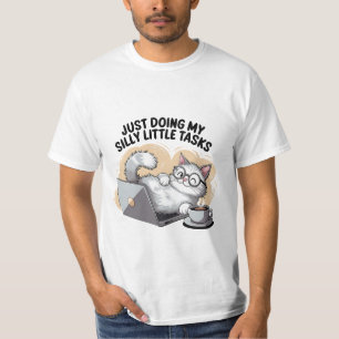 Dämliche kleine Aufgaben Lustige Katze Laptop ✨💻 T-Shirt