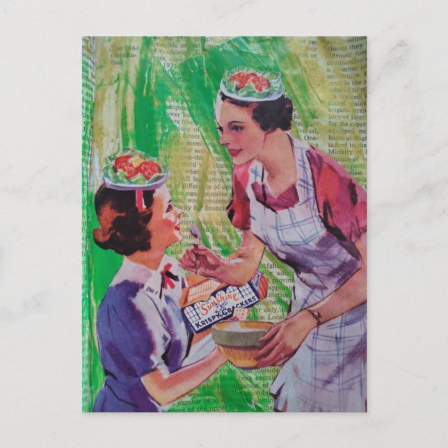 Dämliche Salathüte Collage Postkarte (Vorderseite)