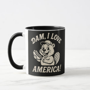 Damm ich liebe Amerika Lustiges Bieber Patrioten-D Tasse