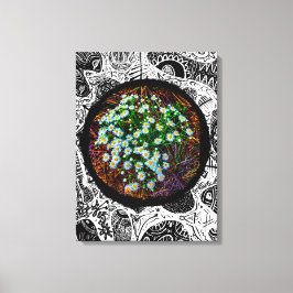 Dämme auf der Wiese. Abstrakter Rahmen Leinwanddruck