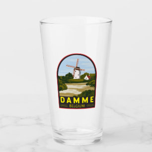 Damme Belgien Retro-Reise Kunst Vintage Glas