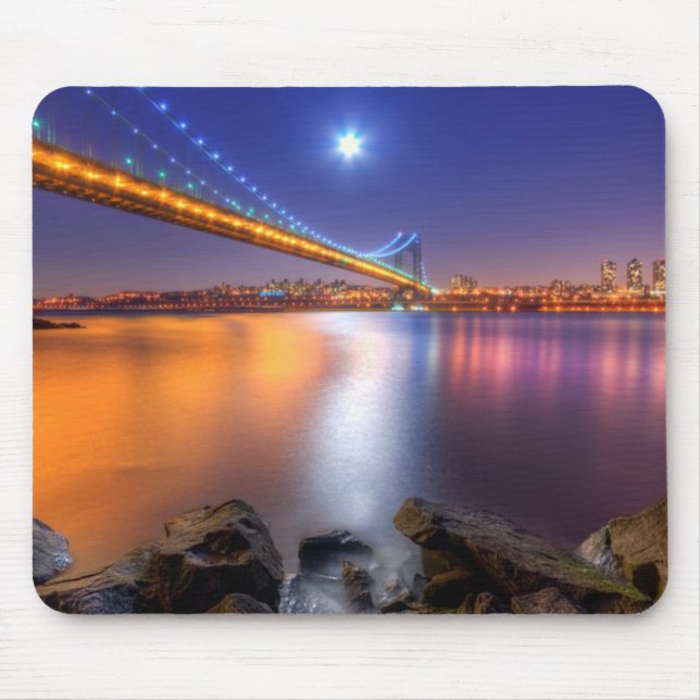 Dämmerung, George Washington BridgePalisades, NJ. Mousepad (Vorne)