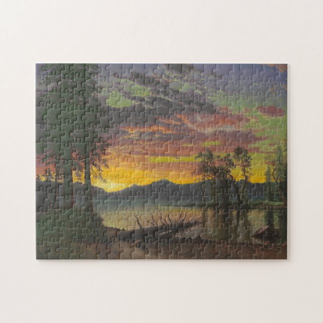 Dämmerung, Lake Tahoe, c.1870s (Öl auf Leinwand) Puzzle (Horizontal)