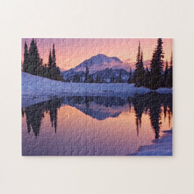 Dämmerung, Tarn und sichelförmiger Mond Puzzle (Horizontal)