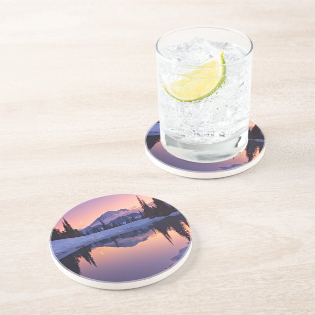 Dämmerung, Tarn und sichelförmiger Mond Untersetzer (Seite)