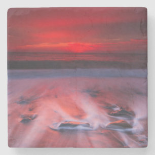 Dämmerung über dem stürmischen Meer Steinuntersetzer