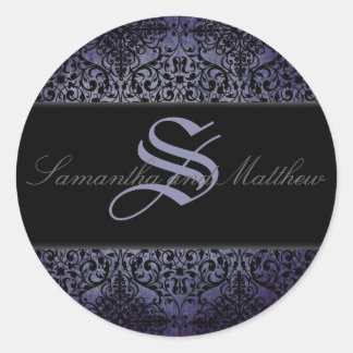 Dämmerungs-Monogramm-Aufkleber B Runder Aufkleber