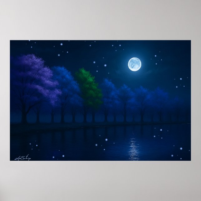 Dämmerungsecho-Landschaft Poster (Vorne)
