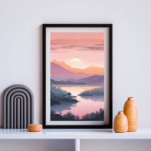 Dämmerungsfluss Horizonte Poster