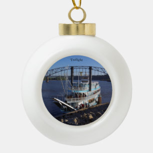Dämmerungskugel oder Schneeflockenornament Keramik Kugel-Ornament
