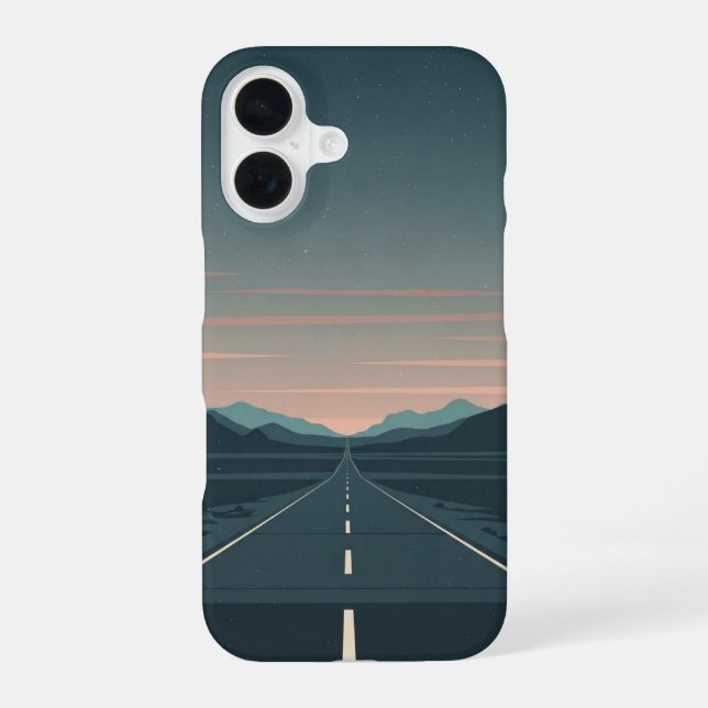Dämmerungsstraße iPhone 16 Hülle (Rückseite)