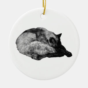 dämmerungsweiche Pfotenfalte Keramik Ornament