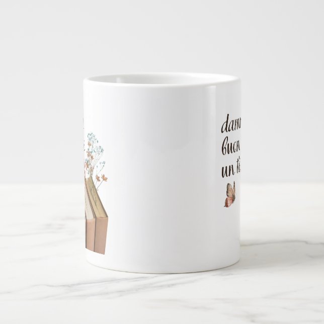 Dammi Un Buon Libro e un Tè tazza (italienisch) Jumbo-Tasse (Vorderseite)