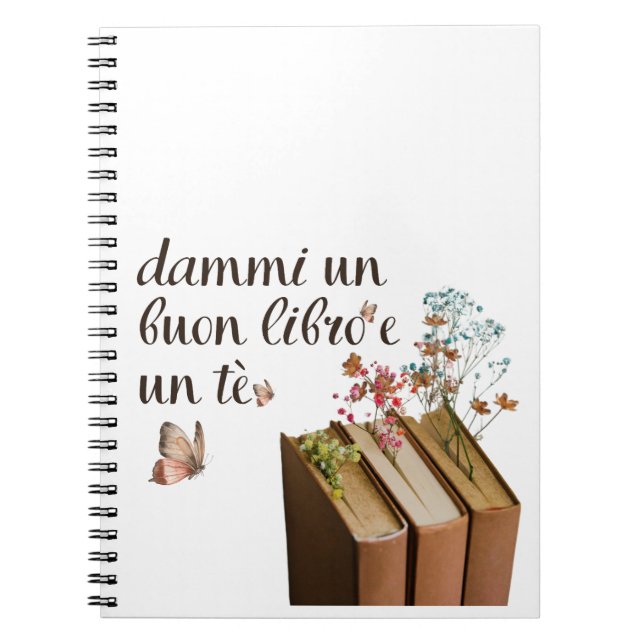 Dammi Un Buon Libro e un Tè tazza (italienisch) Notizblock (Vorderseite)