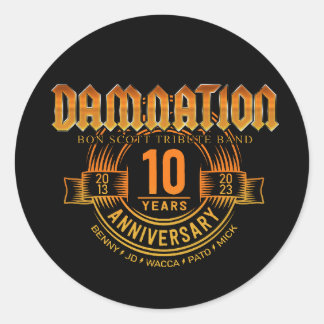 DAMNATION 10 Jahre Runder Aufkleber