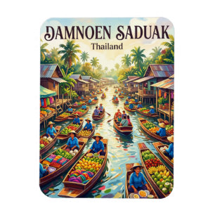 Damnoen Saduak Schwimmender Markt Thailand Magnet