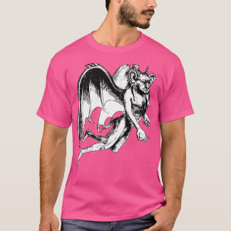 Dämon als Mensch mit einem riesigen Bat-Flügel-Wör T-Shirt