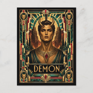 Dämon, Art Deco Mythisch Postkarte