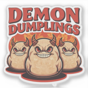 Dämon Dumplings Funny Halloween Food Puff Aufkleber
