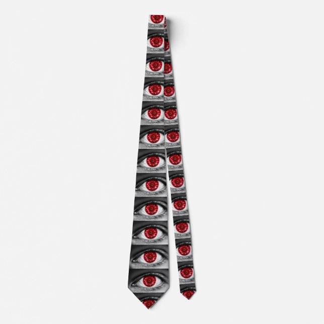 Dämon Eye Pinsel Graphic Print Neck Tie Krawatte (Vorderseite)