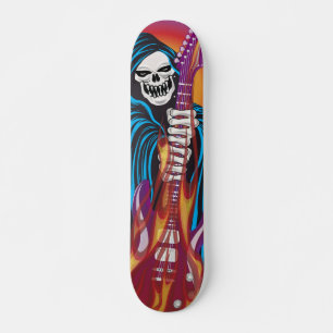 Dämon mit flammender Gitarre Skateboard