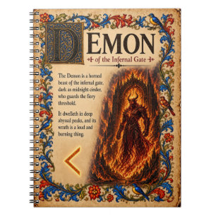Dämon, mittelalterliche Bestiarien-Kunst Notizblock