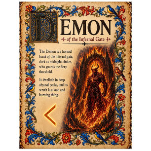 Dämon, mittelalterliche Bestiarien-Kunst Postkarte