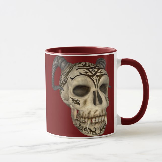 Dämon-Schädel Goth Tasse (Rechts)
