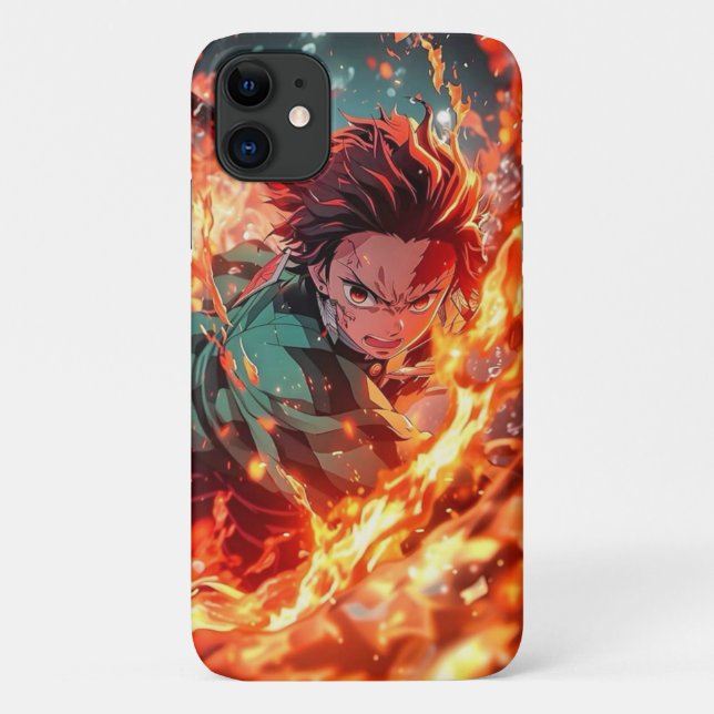 Dämon-Schirm-Anime-Tanjiru-Power Case-Mate iPhone Hülle (Rückseite)