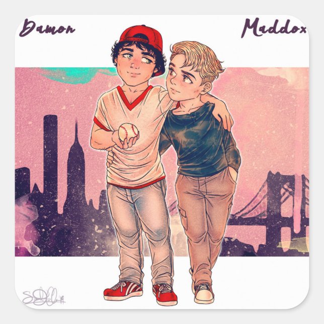 Damon und Maddox Sticker (Vorderseite)