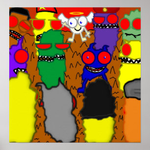 Dämon-Zeit-Gruppen-Plakat Poster