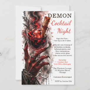 Dämonen-Cocktail-Nacht Infernalische Halloween-Par Einladung