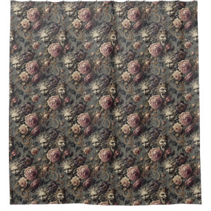 Dämonen von Delinquenz - gotisches Blumendesign Duschvorhang