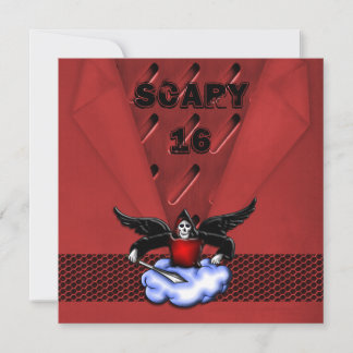 Dämonenjäger Goth Rot Beängstigend 16. Geburtstag Einladung