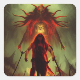 Dämonenkleber Quadratischer Aufkleber