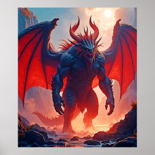 Dämonenkönig: Ewige Drachenschattenkunst Poster