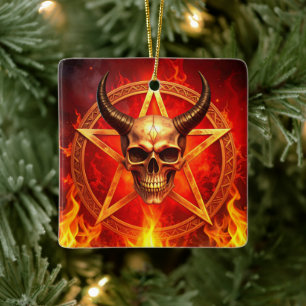 Dämonenschädel-Ornament Keramikornament
