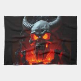 Dämonenschädel-Thron-Halloween-Küchentuch Geschirrtuch