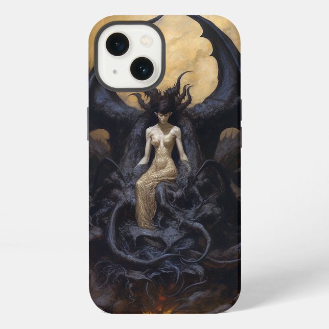Dämonin Dark Fantasy Goth Gothic Kunst iPhone Hülle (Rückseite)