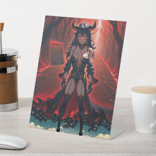 Dämonin mit Kontakt am Kreuzweg, Anime-Dämon Sockelschild
