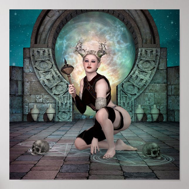 Dämonin und dimensionales Stargate. Poster (Vorne)