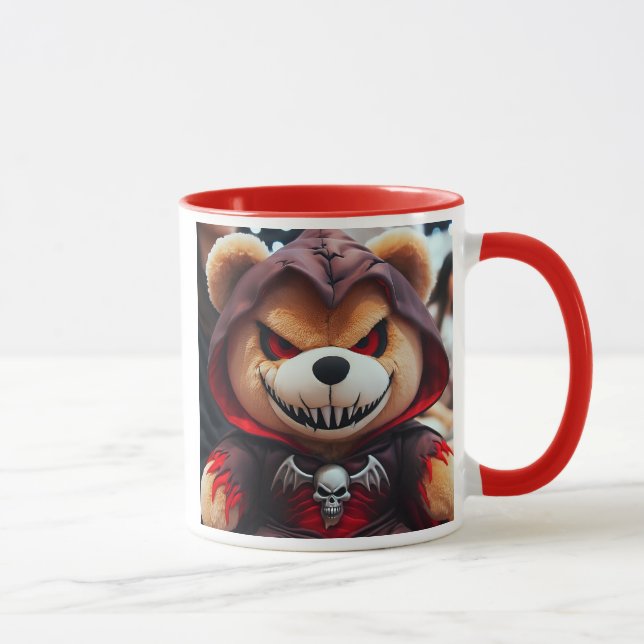 Dämonischer Plüschbär mit bösen Augen. Tasse (Rechts)