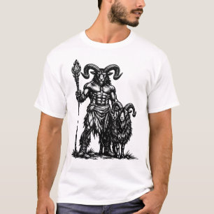 Dämonischer Wächter Azazel und sein Ziegenbegleite T-Shirt