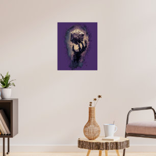 Dämonisches Hand Glühendes Kristall Fantasy Poster