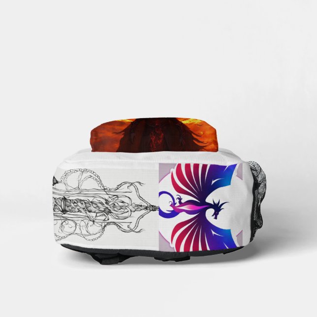 "Dämonista Delight: Teufelsoffen Inspiriert Mode-T Bedruckter Rucksack (Unterseite)